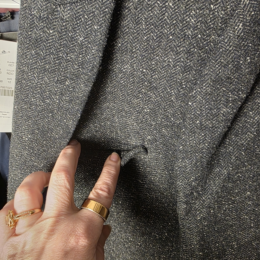 J.Crew Italian Wool Tweed Blazer Mario Bellucci Gray Gold Button Jacket Size 12 - Picture 5 of 13